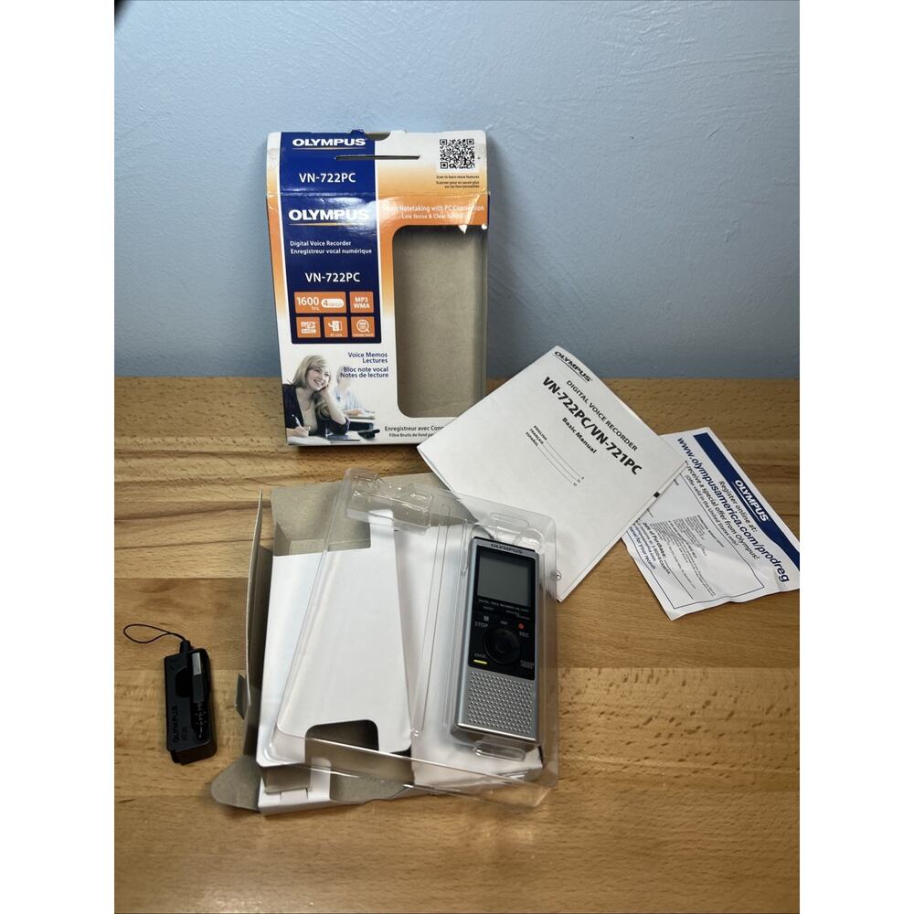 NIOB Olympus VN-722PC Digital Voice Recorder Dictation Machine Silver Black